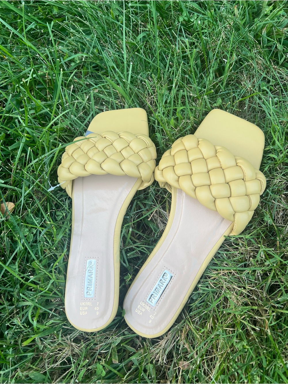 Primark Braided Slide Mules in Mustard Yellow